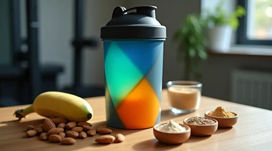 Concept visuel pour une routine de suppléments alimentaires en musculation pour débutants